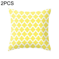 Set of 2 Vibrant Yellow Geometric Throw Pillow Covers - 45x45cm Decorative Cushion Cases for Home and Office 22