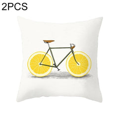 Set of 2 Vibrant Yellow Geometric Throw Pillow Covers - 45x45cm Decorative Cushion Cases for Home and Office 24