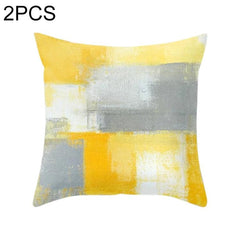 Set of 2 Vibrant Yellow Geometric Throw Pillow Covers - 45x45cm Decorative Cushion Cases for Home and Office 26