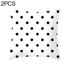 Set of 2 Contemporary Black and White Geometric Abstract Pillow Covers in Durable Polyester 8