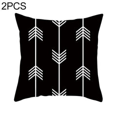 Set of 2 Contemporary Black and White Geometric Abstract Pillow Covers in Durable Polyester 9