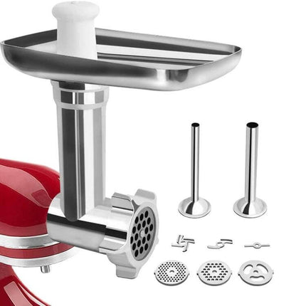 All Metal Meat Grinder Attachment Set for Stand Mixers stainless steel grinder and sausage stuffing tubes with cutting plates