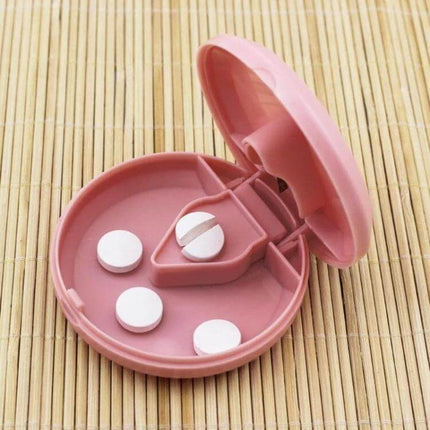 Round Plastic Pill Box With Dustproof Seal 7x2 Cm Portable - pink round travel pill box with compartments and dustproof seal, 7x2 cm
