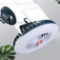 Multi-functional LED Fan Lamp with USB Rechargeable Battery for Camping and Live Streaming