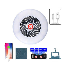 Multi-functional LED Fan Lamp with USB Rechargeable Battery for Camping and Live Streaming