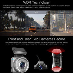 Anytek Q2 Dual Lens FHD 1296P Wi-Fi Dash Camera with ADAS & LDWS, Magnetic Mount, Car DVR