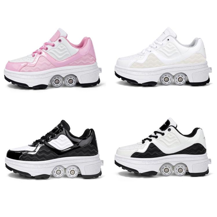 Children's Convertible Sneakers and Roller Skates with Retractable Wheels