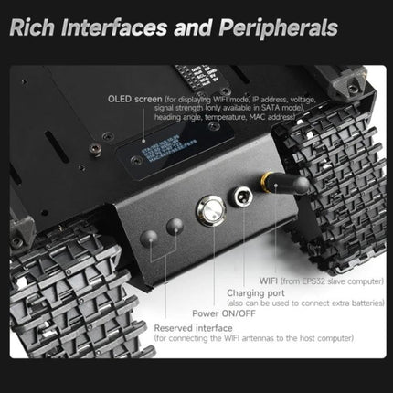 Waveshare Expandable Off-Road Tracked UGV for Exploration aluminum alloy tracked chassis with independent suspension and rich interfaces