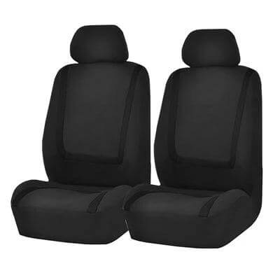 Universal Car Seat Cover 4-Piece Set For Car Interior Protection - black breathable front seat covers with head caps, 3-layer cushioned spandex-backed design