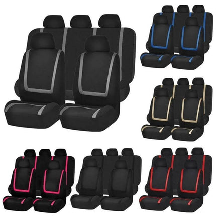 Universal Car Seat Cover 4-Piece Set For Car Interior Protection black breathable three-layer seat covers with head caps and color trim options