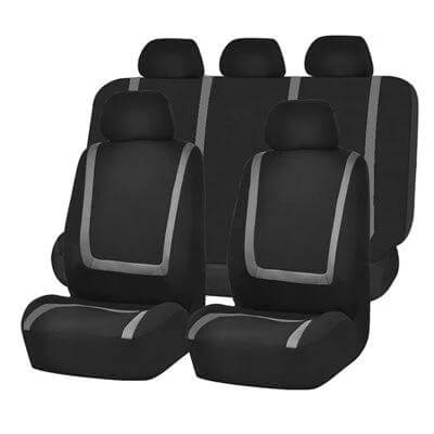 Universal Car Seat Cover 4-Piece Set For Car Interior Protection - black breathable three-layer front seat covers with head caps