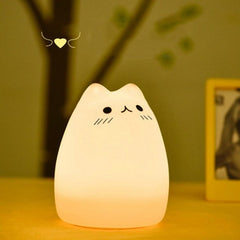 Cute USB Rechargeable Touch Sensor Night Light for Kids - Remote Control Silicone Lamp for Home Decor