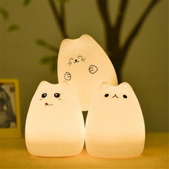 Cute USB Rechargeable Touch Sensor Night Light for Kids - Remote Control Silicone Lamp for Home Decor