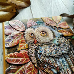 Artisan Owl Embossed Leather Journal - Handcrafted Vintage Sketchbook with Thick Paper