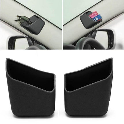 2 Pack Car Glasses Organizer Black For Easy In Car Access - black pillar pocket organizers for sunglasses, phones, coins, cables