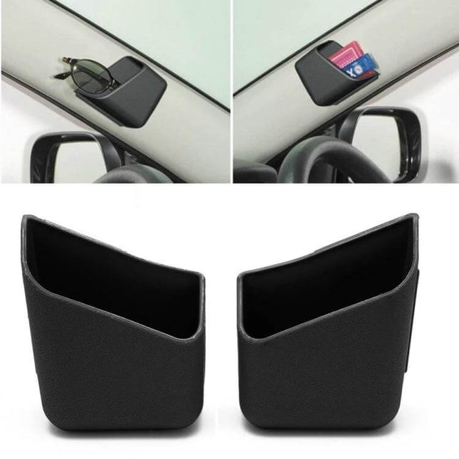 2 Pack Car Glasses Organizer Black For Easy In Car Access - black pillar pocket organizers for sunglasses, phones, coins, cables
