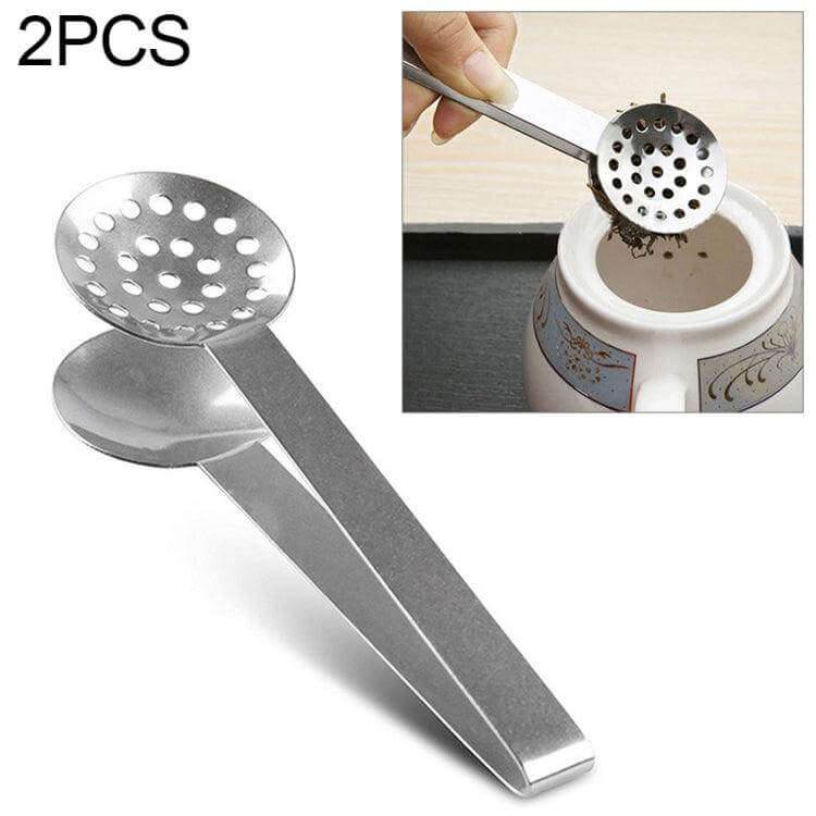 Stainless Steel Teabag Tongs Set - 2 PCS Round Grip Holders for Effortless Tea Brewing