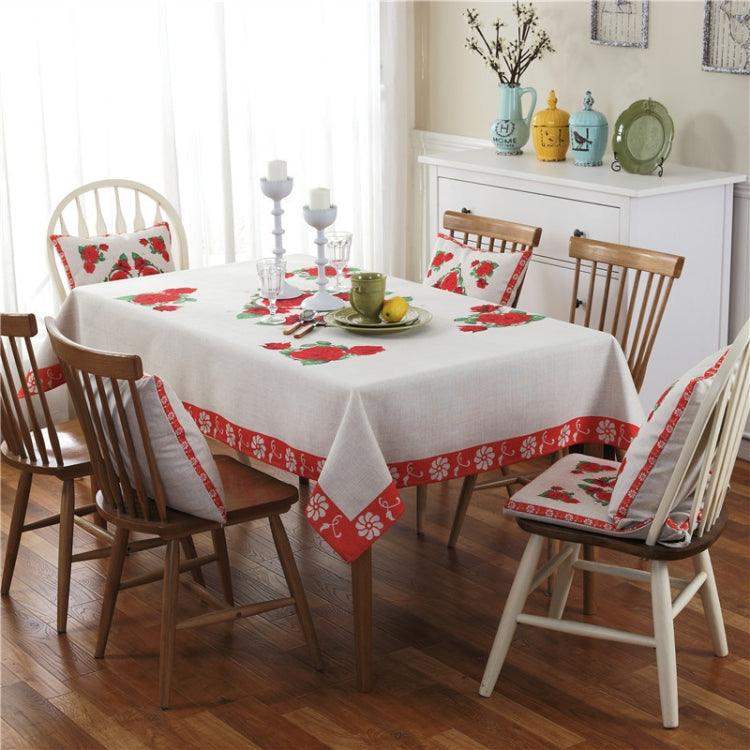 Chic Vintage Linen Tablecloth for Elegant Home Dining, Collection 1 Rose 85x85cm