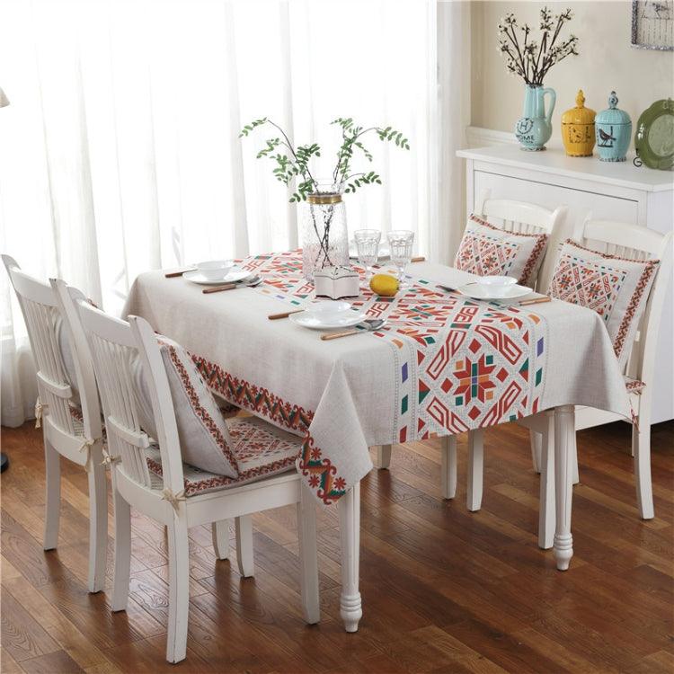 Chic Vintage Linen Tablecloth for Elegant Home Dining, Collection 1 Nordic Style 110x160cm