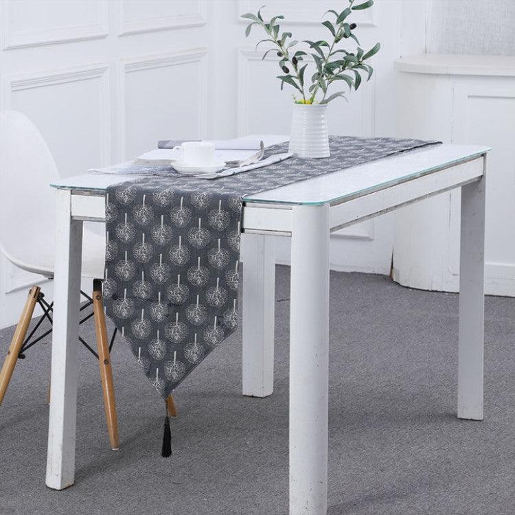 Elegant Cotton Linen Table Runner - Chic Decorative Accessory for Dining and Desk Spaces Black 160x33cm