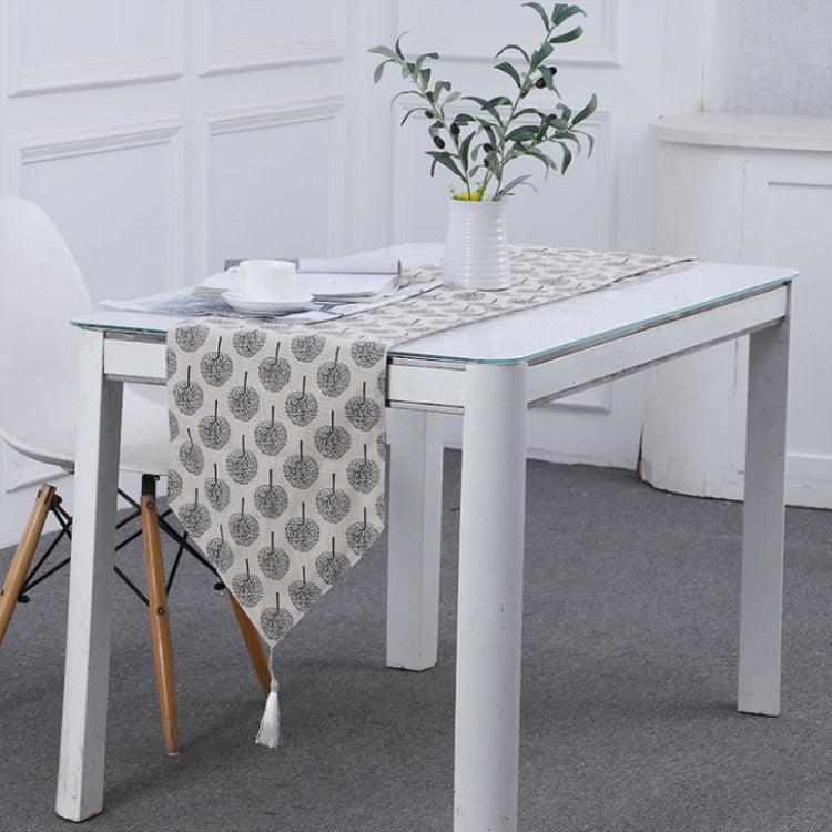 Elegant Cotton Linen Table Runner - Chic Decorative Accessory for Dining and Desk Spaces White 160x33cm