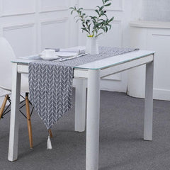 Elegant Cotton Linen Table Runner - Chic Decorative Accessory for Dining and Desk Spaces Tree 180x33cm