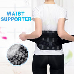 Protector de cintura con soporte lumbar con malla transpirable y diseño de placa de acero