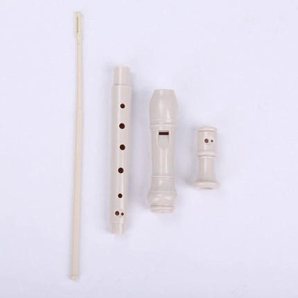 SW8 Swan Plastic Clarinets for Kids' Everyday Music Practice - beige ABS student clarinet parts laid out for beginner practice