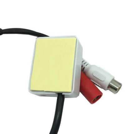 Universal Sound Collector for Room and Vehicle Monitoring compact device with adhesive pad and audio RCA connectors for room and car monitoring
