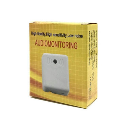 Universal Sound Collector for Room and Vehicle Monitoring compact audio monitoring device in yellow retail box, ideal for home and car security