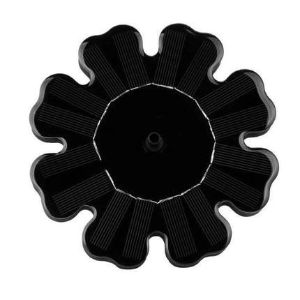 Solar Petal Floating Pond Fountain For Garden Ponds - black solar-powered floating pond fountain with petal design and integrated pump