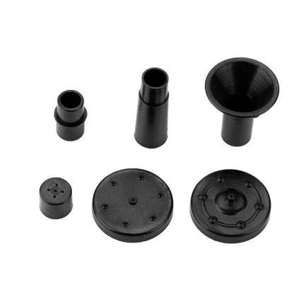 Solar Petal Floating Pond Fountain For Garden Ponds replacement nozzle set showing multiple black fountain nozzles and spray heads