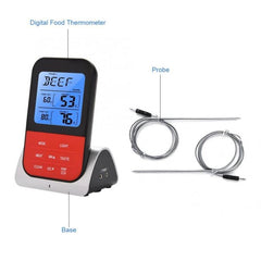 Wireless Dual Probe Digital Food Thermometer with Timer and Alarm Features