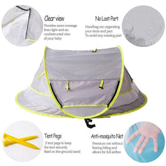 Ultralight Portable Baby Beach Tent with Mosquito Net and UV Protection