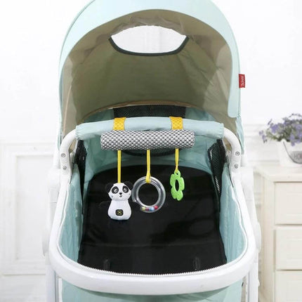 Baby Stroller Cartoon Animal Pendant Rattle for Nursery Use - soft panda fabric rattle attached to mint stroller bar for tactile and auditory baby engagement