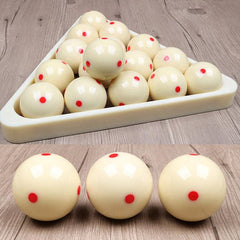 Resin Billiard Balls with 6 Red Dots - 57.2mm Standard Training Set