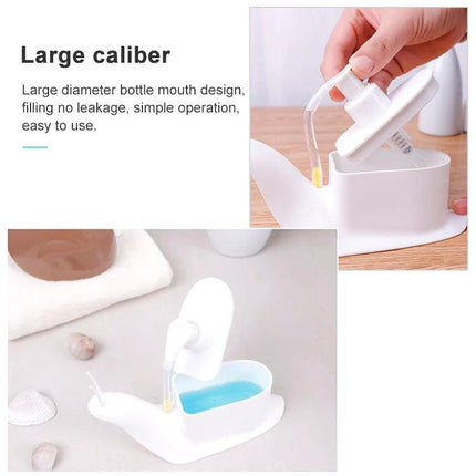 Snail Shaped Bottle for Daily Hygiene and Travel Essentials - 120ml white snail bottle with flip-top filling and spill-proof design for family travel