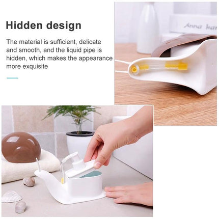 Snail Shaped Bottle for Daily Hygiene and Travel Essentials - 120ml child-friendly snail dispenser with hidden liquid pipe, leak-proof travel shampoo lotion bottle