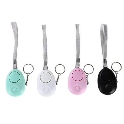Portable Personal Safety Alarm with LED Light for Emergencies compact keyring alarm in pastel and black colors for women, elderly, children