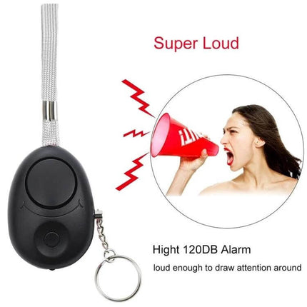 Portable Personal Safety Alarm with LED Light for Emergencies — compact 120dB keychain alarm with LED for women, elderly, children safety