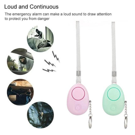 Portable Personal Safety Alarm with LED Light for Emergencies compact pink and mint keychain alarm with lanyard for night walking and elder safety