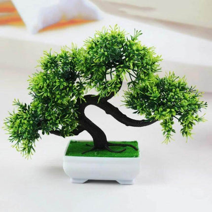 Simulation Pine Desktop Decoration Dragon Beard Tree plastic bonsai sculpture 19x27x10.5cm compact desk decor for office or living room