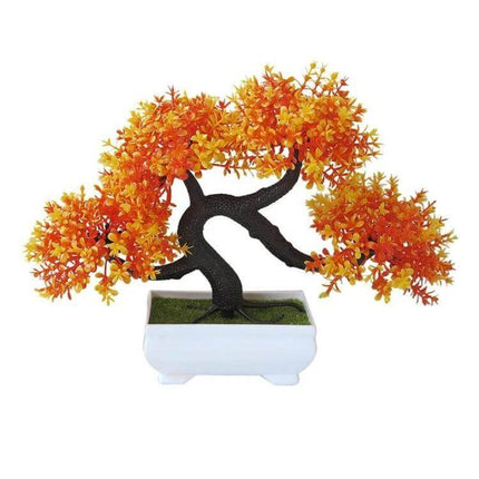 Simulation Pine Desktop Decoration Dragon Beard Tree artificial orange bonsai sculpture 19cm x 27cm low-maintenance desk decor