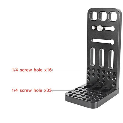 BENXIN Universal Vertical Clapper for Camera Mounting - black aluminum L-bracket with multiple 1/4" screw holes for tripod and stabilizer mounting