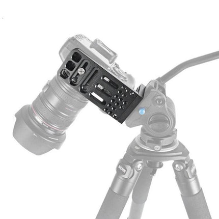 BENXIN Universal Vertical Clapper for Camera Mounting on tripod showing aluminum camera bracket for stable vertical shooting