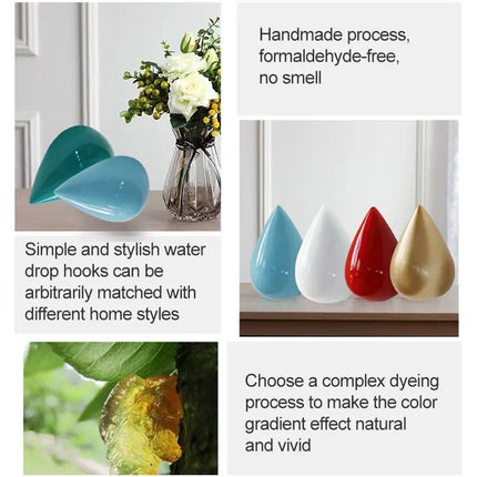 Water Droplets Resin Wall Hooks Big Size For Coats