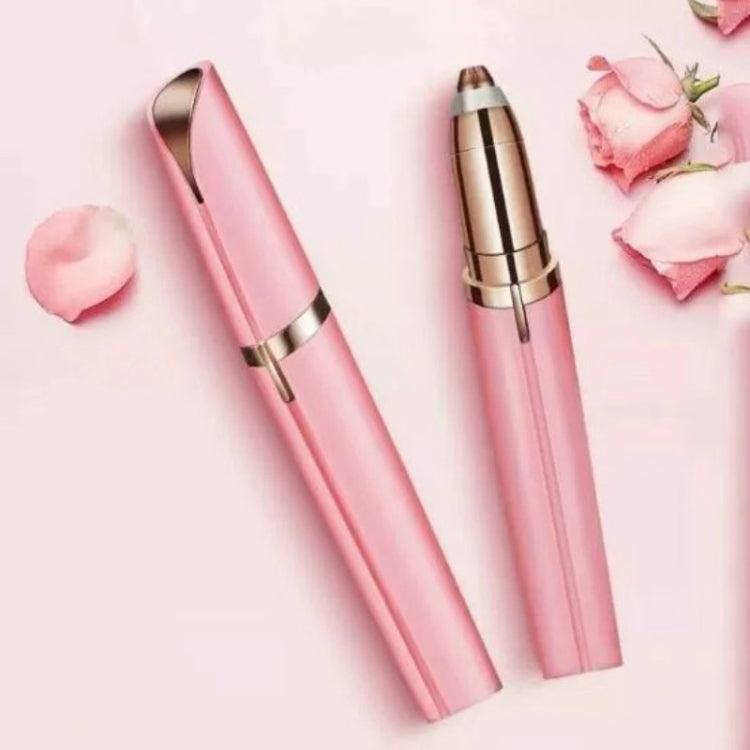 Electric Eyebrow Hair Remover & Multifunctional Lipstick Trimmer with Built-in Light Pink Mini Hair Removal (Pink)