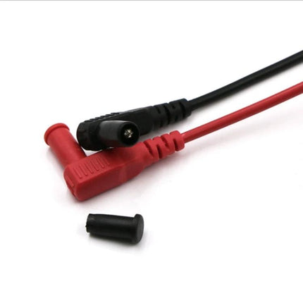 Capacitance Meter Test Leads with Tweezers for Electronic Testing - red and black insulated test leads with banana plug ends and protective cap