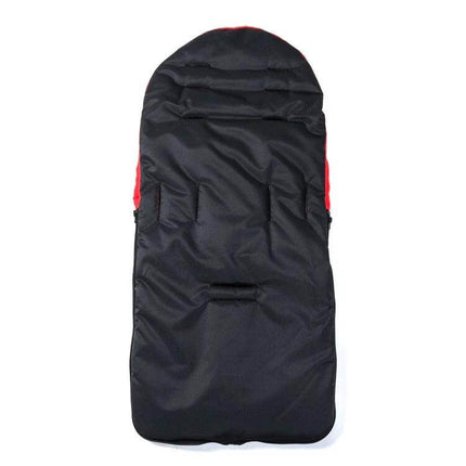 Winter And Autumn Baby Stroller Sleeping Bag Waterproof Foot Cover black stroller sleeping bag with red sides, waterproof foot cover and harness slots