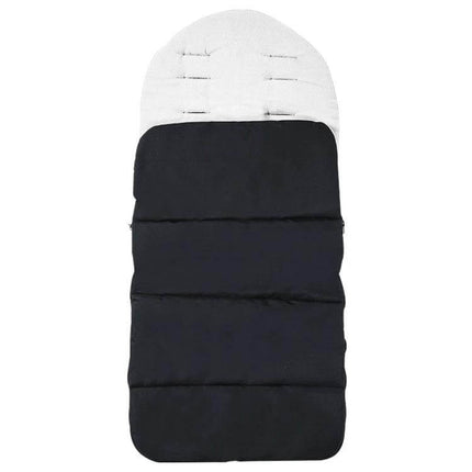 Winter And Autumn Baby Stroller Sleeping Bag Waterproof Foot Cover - black padded 3-in-1 sleeping bag with white inner lining for newborns and toddlers